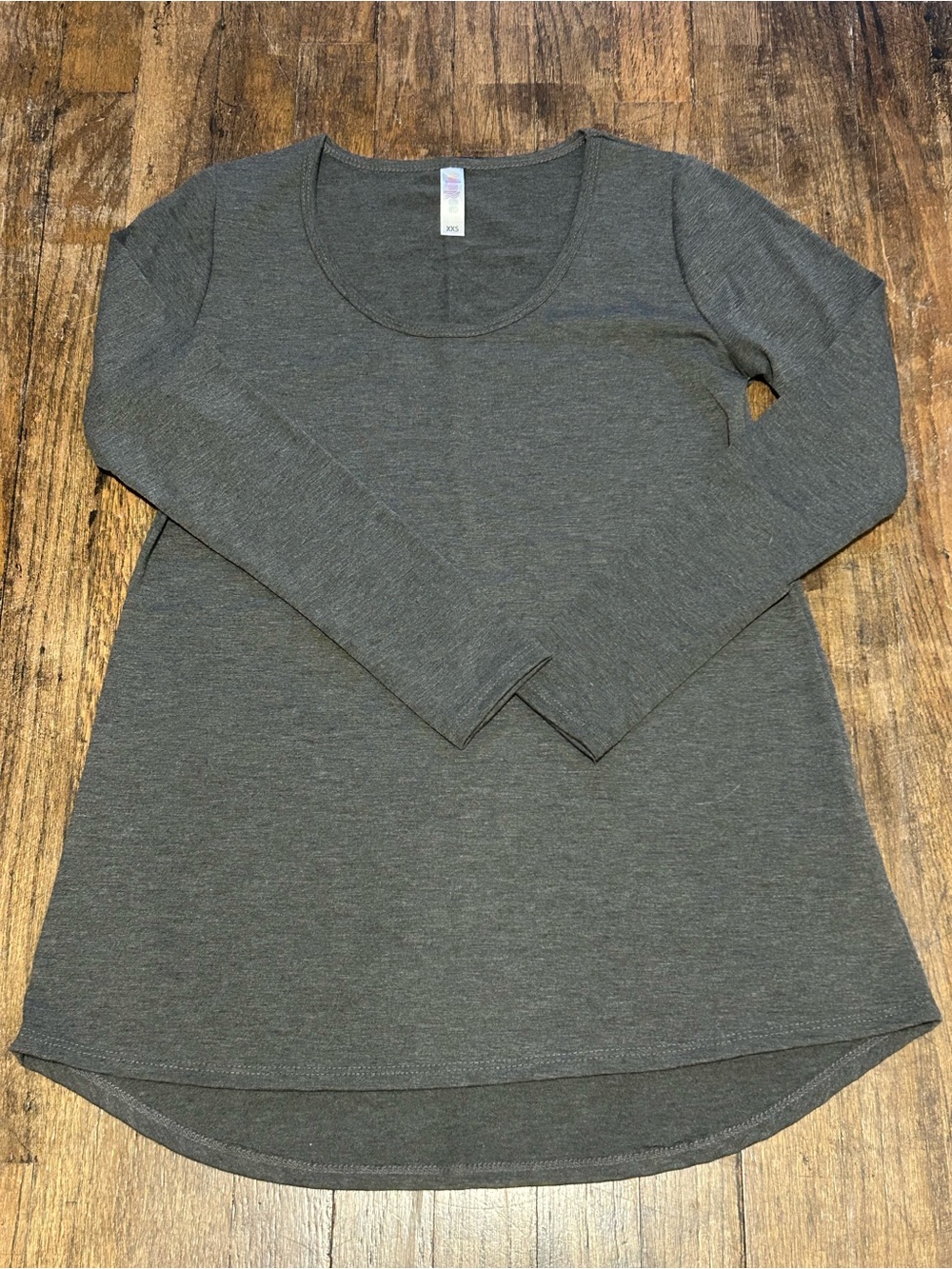 LuLaRoe Women's Long Sleeve Scoop Neck Top - Charcoal Gray